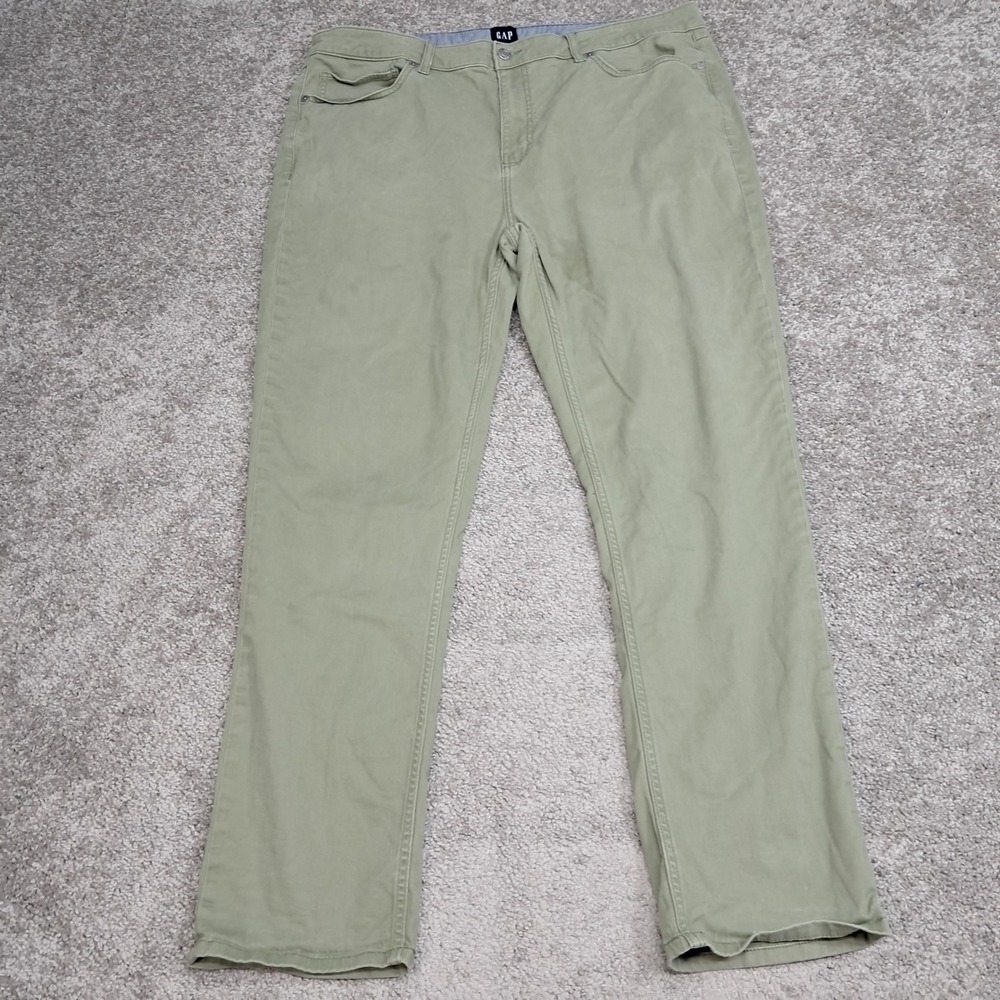 Gap Mens Olive Green Stretch Chino Pants 40x32 Straight Leg GP005971 F24